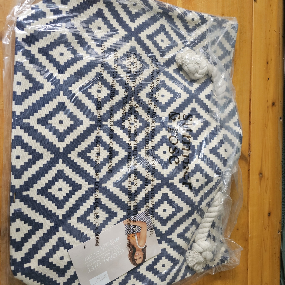 Summer & Rose Blue and White Tote Bag